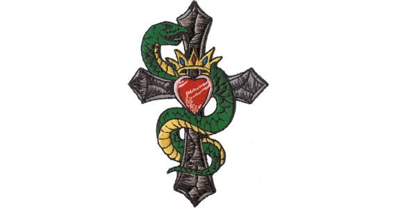 Snake Cross And Crown Tattoo Art Patch By Mysticunicorn On Etsy