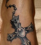 Fashionable Cross Tattoos For Women On Ankle