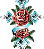 The Rosy Cross And Rose Ribbon Tattoo PIctures