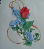 Colored Cross And Rose Tattoo Design Ideas