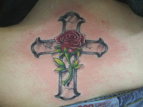 Cross And Rose Tattoos of Miracle God