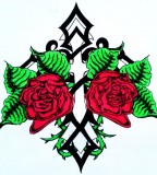 Drawing Simple Cross Rose Tattoo
