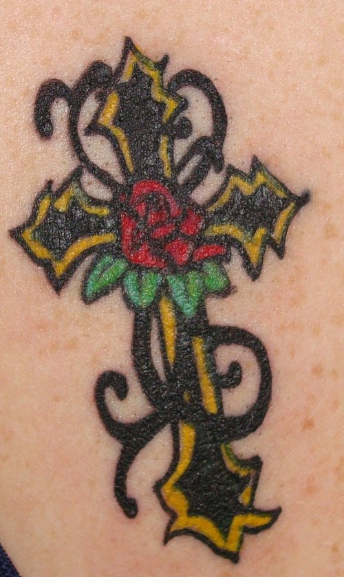 Cross Wrose  Tattoo Picture Cover Up Design