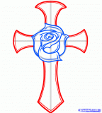  Draw A Rose And Cross For Tattoo
