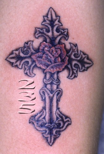 Tattoo Of A Cross With Rose Designs for Download