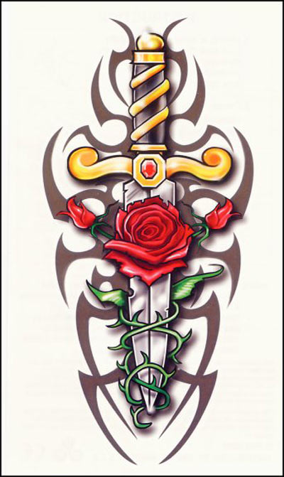 Rose and Cross Tattoos and Unique Art Tattoo Designs