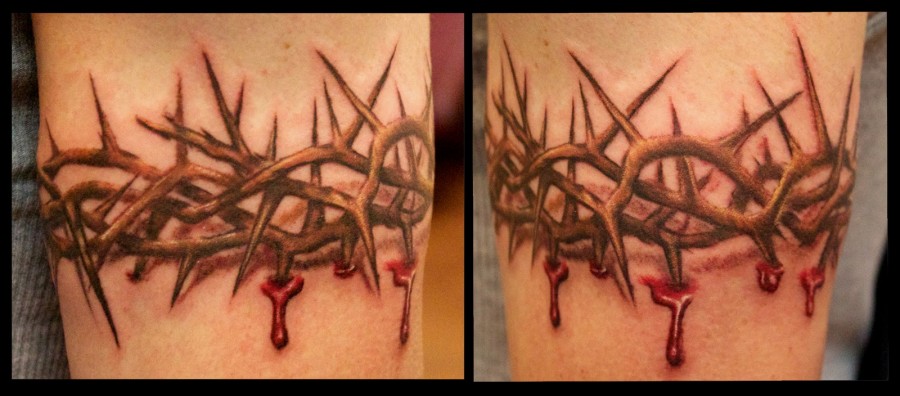 Arrows And Embers Custom Tattooing Crown Of Thorns Blood Drip