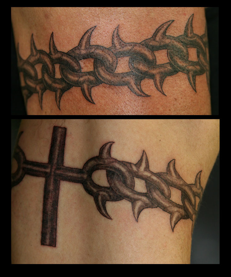 Crown Of Thorn Chain Arm Mystic Art Tattoo