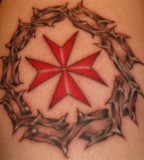 Barbed Wire Tattoo Red Color In Center