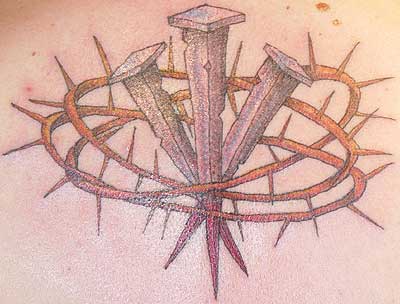 Tattoo Removal Nails Encompassed With A Crown Of Thorns Tattoo