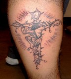 Barbed Wire Cross Tattoo For Man