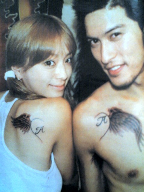 Chinese People With Matching Tattoos For Couples