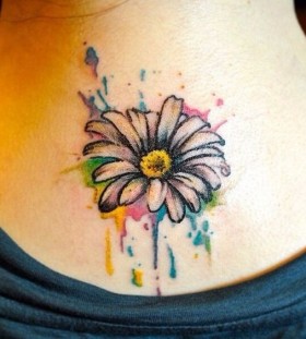 Daisy watercolor tattoo
