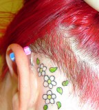 Cute Daisy Flower Tattoo Behind Ear for Girls - Flower Tattoos
