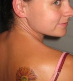 Feminine Daisy Flower Back-Shoulder Tattoos for Women & Girls