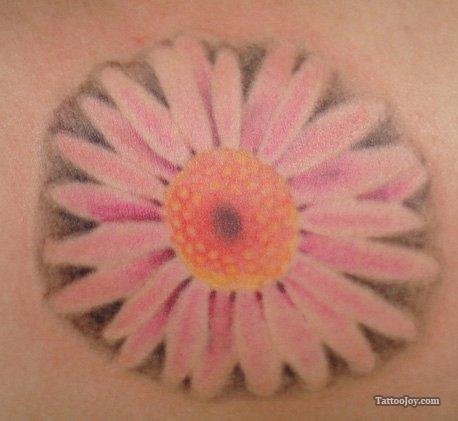 Feminine Pink Daisy Tattoo Design for Women – Flower Tattoos