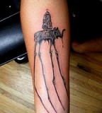 Black Dali Elephant Tattoo Design for Men and Women Hand