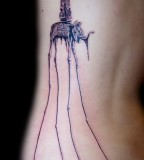 Wonderful Dali Elephant Tattoo on Rib for Women