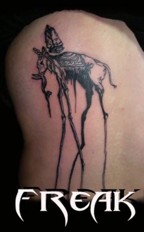Freak Dali Elephant Tattoo Picture for Women