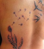 Swallow And Dandelion Tattoo Design