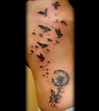Blowing The Dandelions And Birds Tattoo
