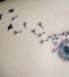 Sweet Dandelion And Birds Tattoo Idea