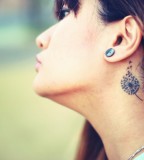 Dandelion Tattoo On Girl Neck
