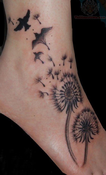 Dandelion And Birs Tattoos Pictures