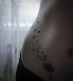Dandelion And Birds On Hips Tattoos [NSFW]