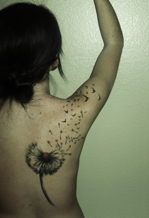 Great Dandelion Birds Tattoo Design