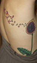 Colorful Dandelion Bird Tattoo [NSFW]