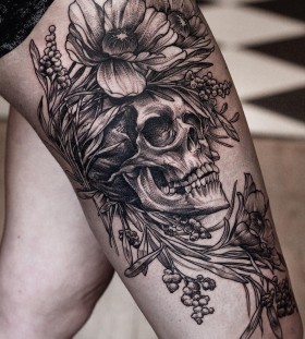 danielbacz-floral-skull-tattoo