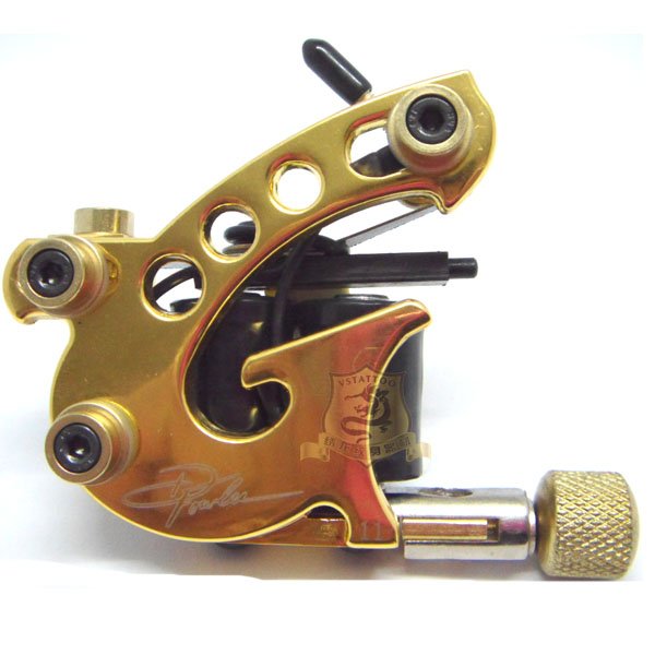 Gold Top Handmade Danny Fowler Tattoo Machine Gun Shader M109
