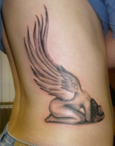 Angel Wing Tattoo Design on Hip