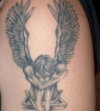 Cool Sad Angel Tattoo Design