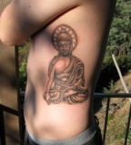 Budha Tattoo Design In Left Side Body
