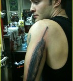 Feather Tattoo Design On Upper Arm