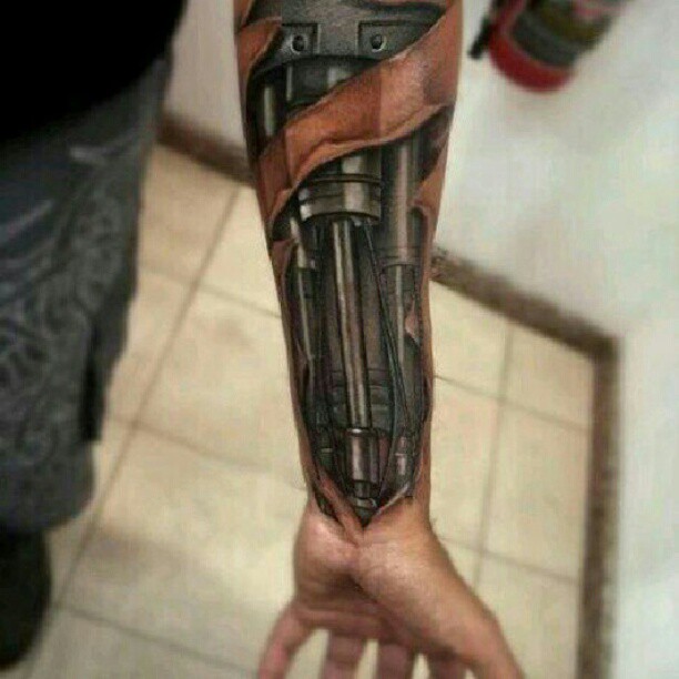 Terminator Arm Tattoo Design
