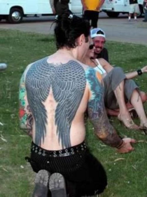 Davey Havok’s Huge Wing Back Tattoo