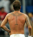 David Beckham Angelic Tattoo Back View