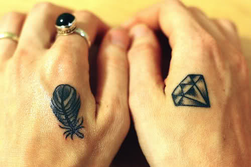Impressive Diamond Girls Tattoo Design on Hand