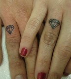 Sweet Diamond Girls Tattoo Design on Finger
