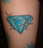Cool Light Blue Diamond Girls Tattoo on Arm