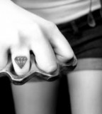 Diamond Girls Tattoo Design on Finger