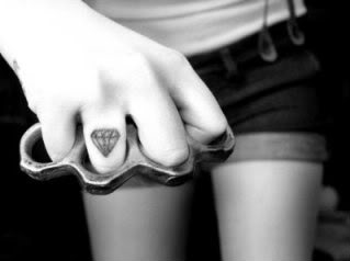 Diamond Girls Tattoo Design on Finger