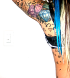 Cool Pink and Light Blue Diamond Girls Tattoo Design