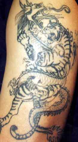 Exceptional Tattoo Tiger And Dragon
