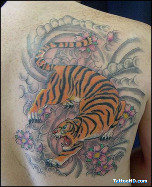Cool Dragon Fighting Tiger Tattoo