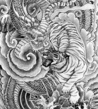 Scifi And Fantasy Art Dragon Tiger Design 