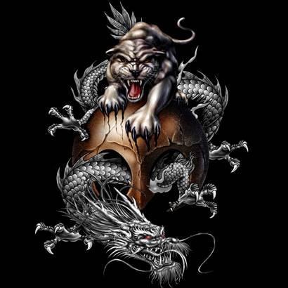 Top Chinese Tiger And Dragon Tattoo